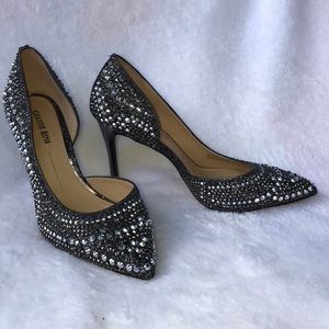 Glam sparkly rhinestone studded stiletto heels
